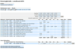 Urenregistratie screenshot